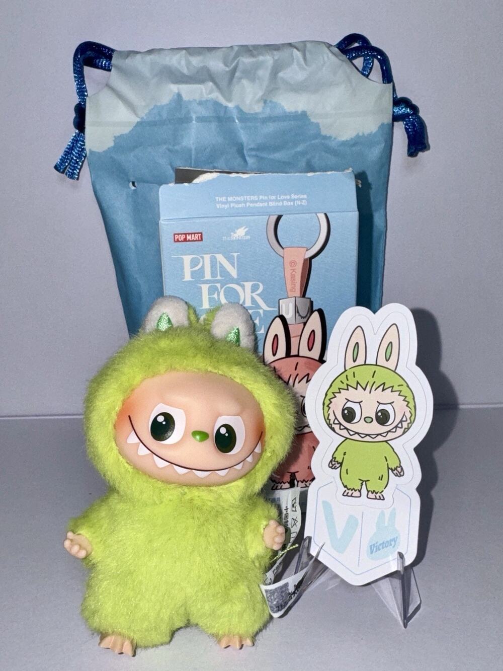 POP MART Labubu The Monsters Pin For Love Series Mini Vinyl Plush Doll Pendant V